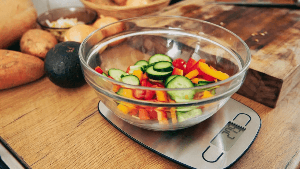 Alimentos pesados para el consumo