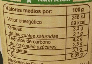Perfil nutricional kéfir yogur
