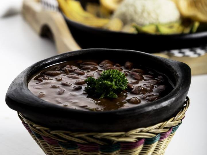 Judías negras alimento vegano