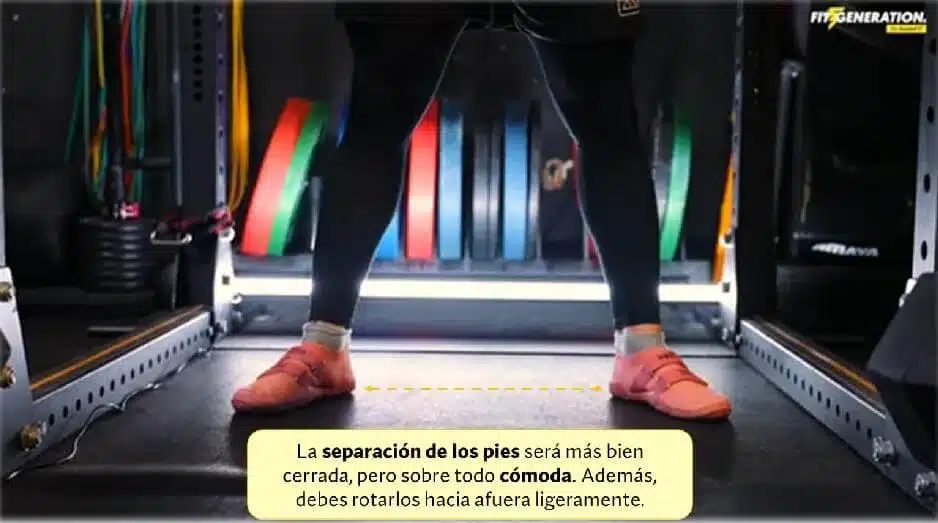 La separación de los pies