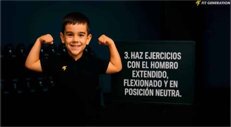 Hombro extendido flexionado y neutro