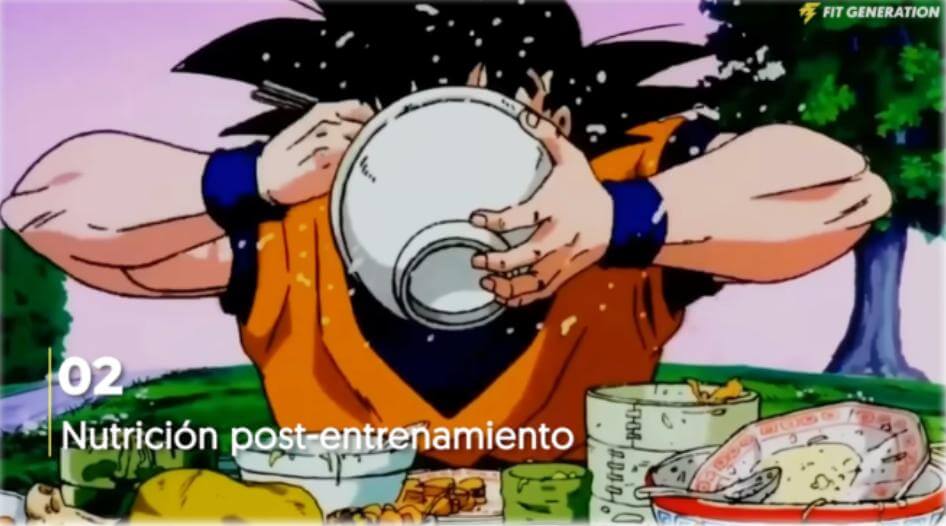 Nutrición post entrenamiento Goku