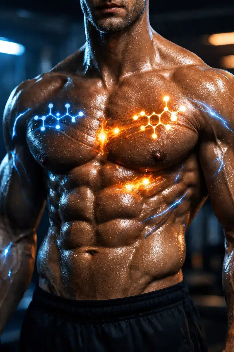 Atleta recuperándose después de entrenamiento de fuerza intenso