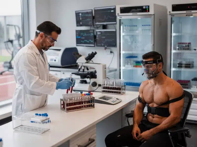 Laboratorio antidopaje analizando muestras en deportista de alto rendimiento
