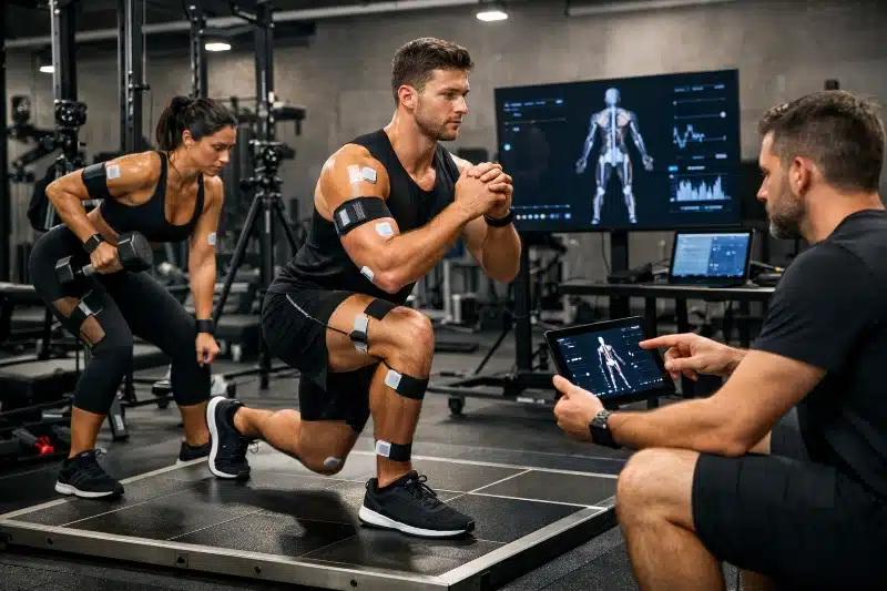 Visualización científica del rendimiento muscular de cuerpo completo